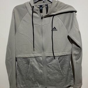 Adidas Women's Gray Full Zipper Long Sleeve Adjustable Hoodie Size Small